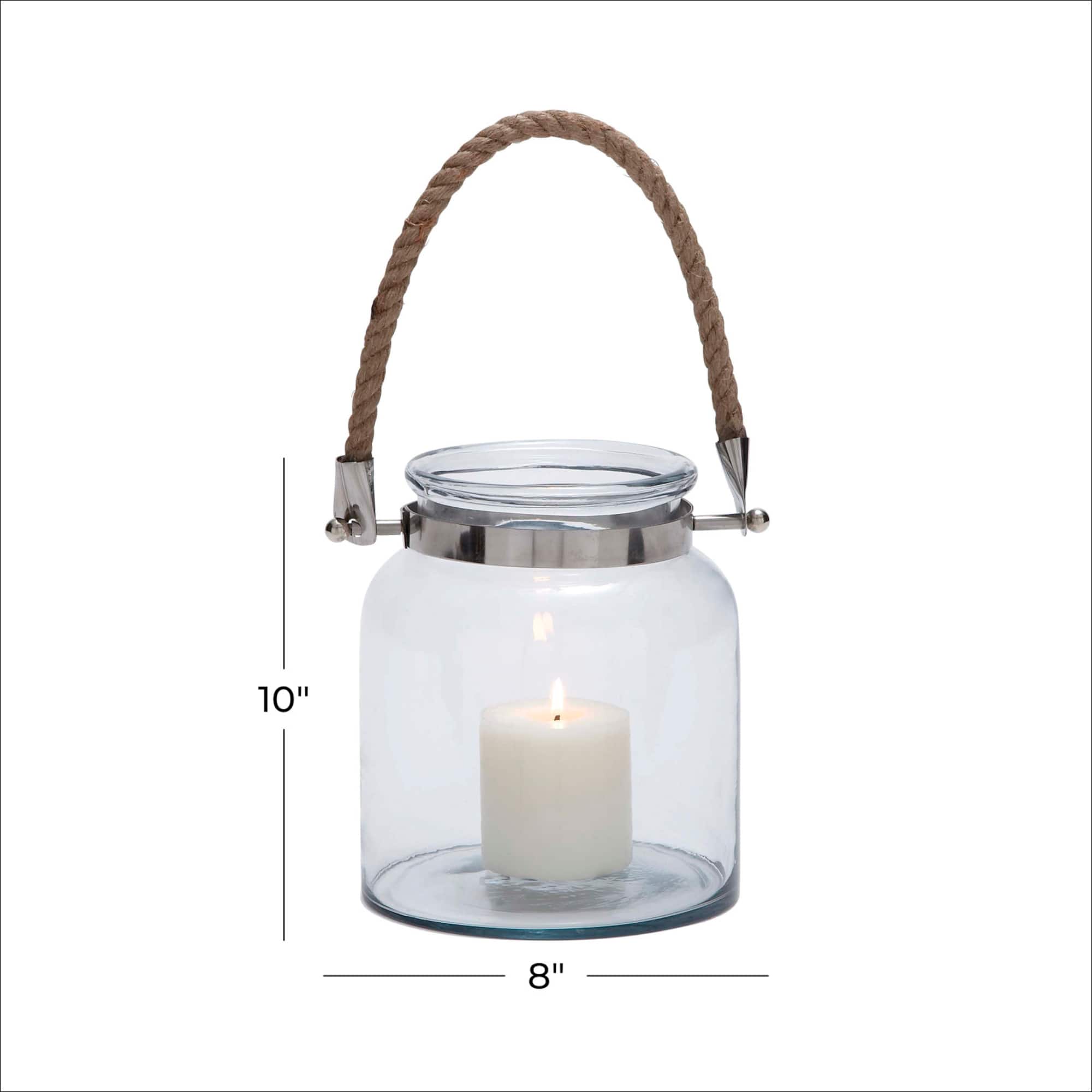 10'' Clear Glass Coastal Candle Lantern